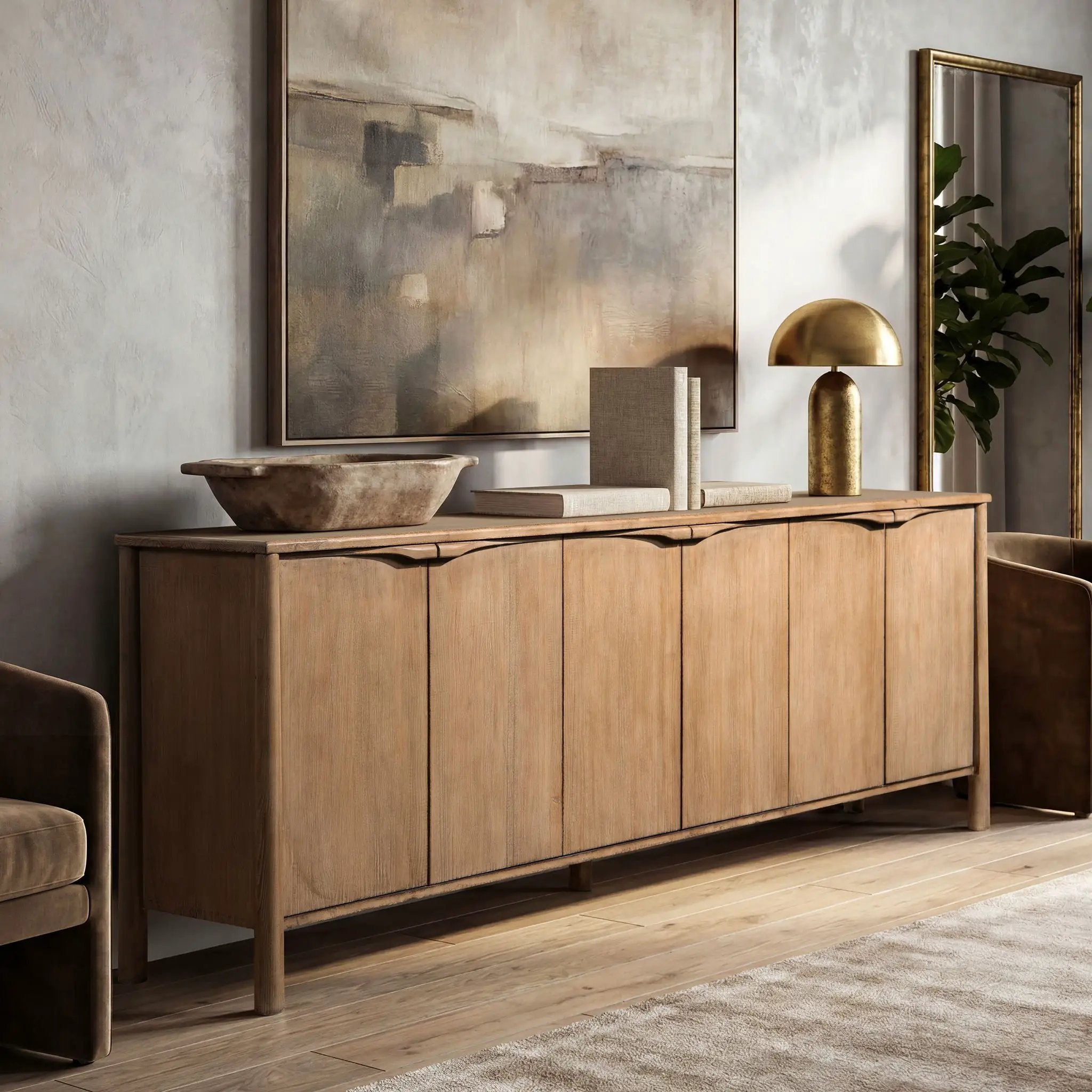 Nolan - 6 Door Sideboard - Brown by HouseOfZazla