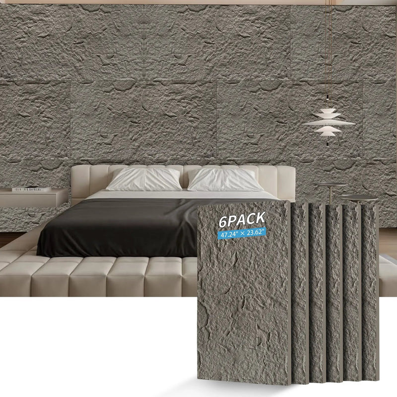 3D Faux Stone Wall Panels, 6 PCS PU Wainscoting Panel by HouseOfZazla