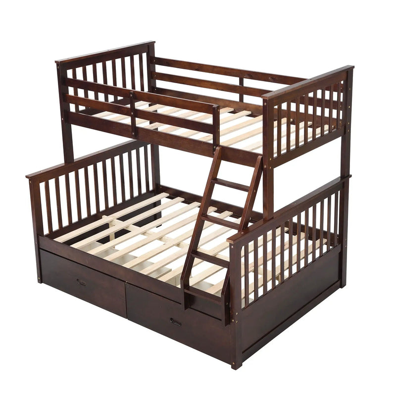 Bunk Bed With Ladder, And Safety Guard Rails by Unique Piece Furniture