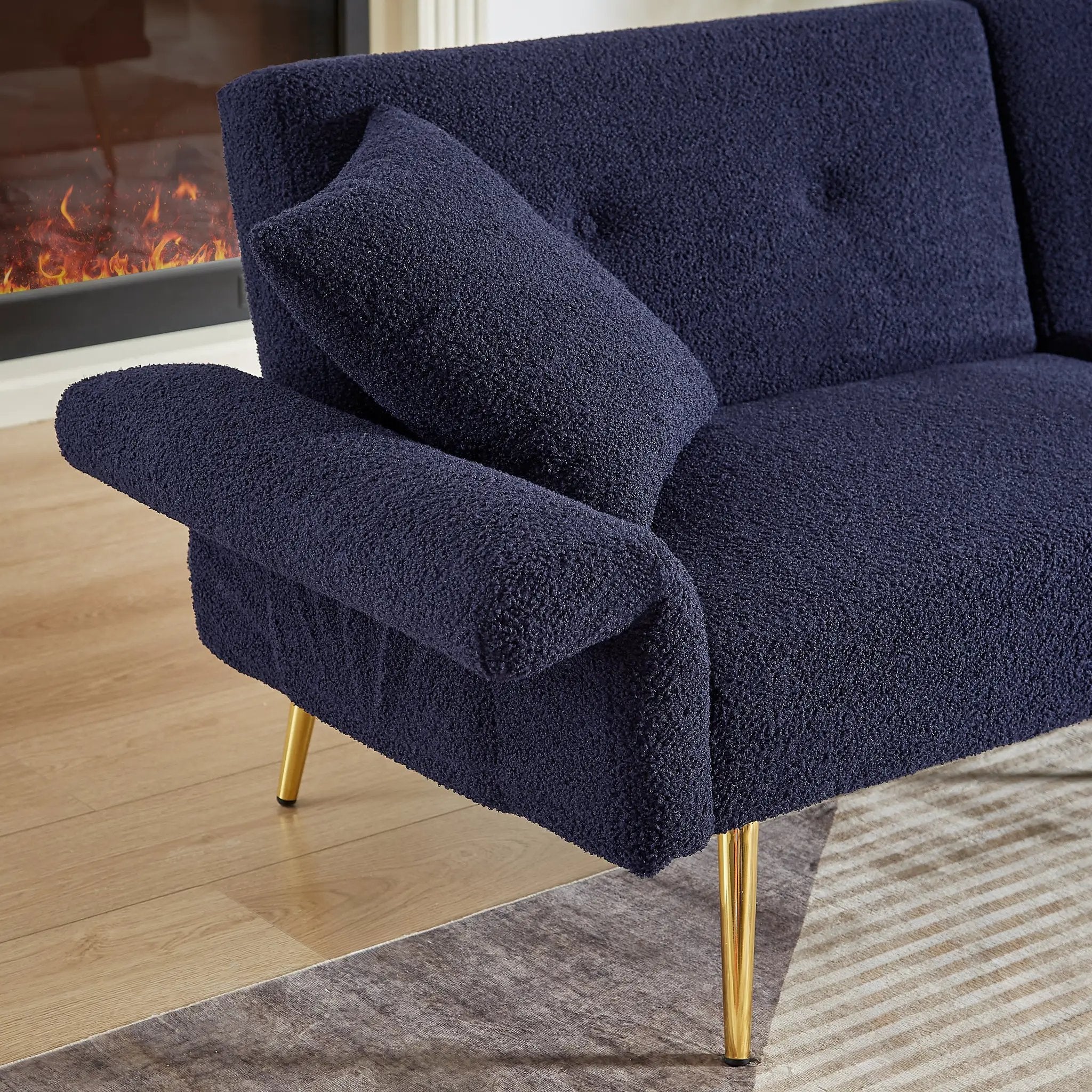 Modern Teddy Upholstered Accent Loveseat Sofa by HouseOfZazla