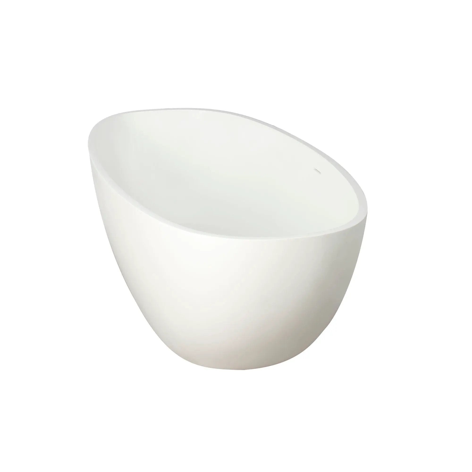 65.2" Freestanding Solid Surface Soaking Bathtub For Bathroom - Matte White by HouseOfZazla