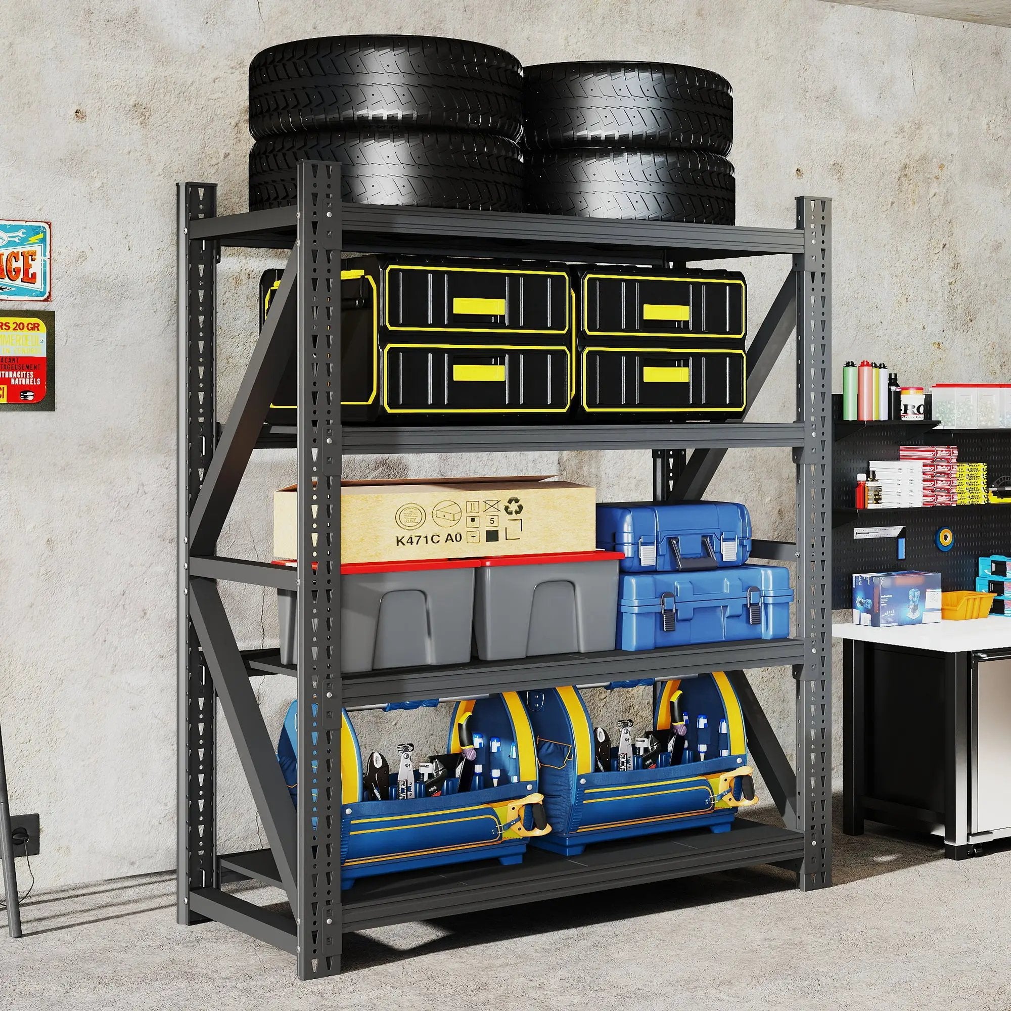 Heavy Duty Metal Adjustable Garage Shelves by HouseOfZazla