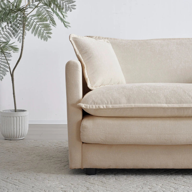 Modern Light Coffee Chenille Sofa Set of 3 by HouseOfZazla