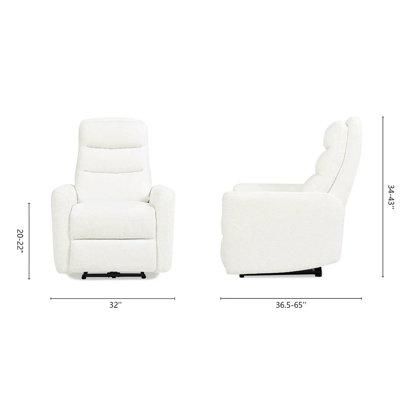 Bloomy - High Back Power Recliner Motion Chair - Chiffon White by HouseOfZazla