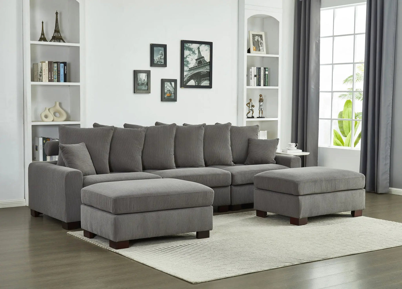 5 Seater Oversized Convertible L & U Shaped Couch by HouseOfZazla
