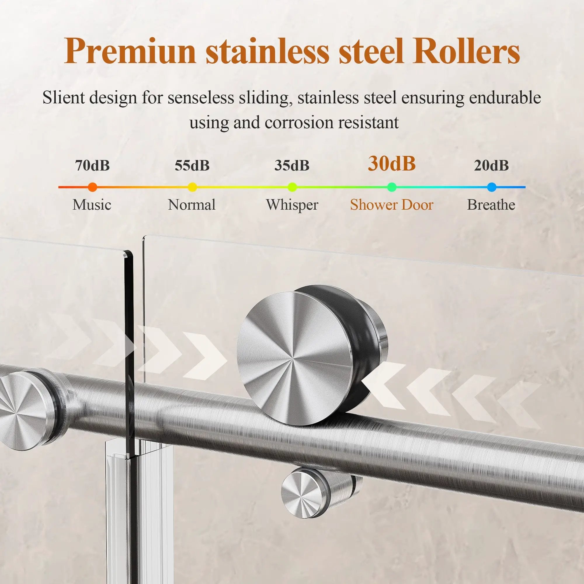 Frameless Sliding Shower Door in Brushed Nickel by HouseOfZazla