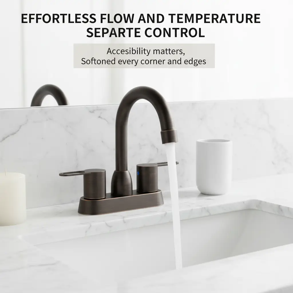 2 Handles Bathroom Sink Faucet, Oil Rubbed Bronze Centerset by HouseOfZazla