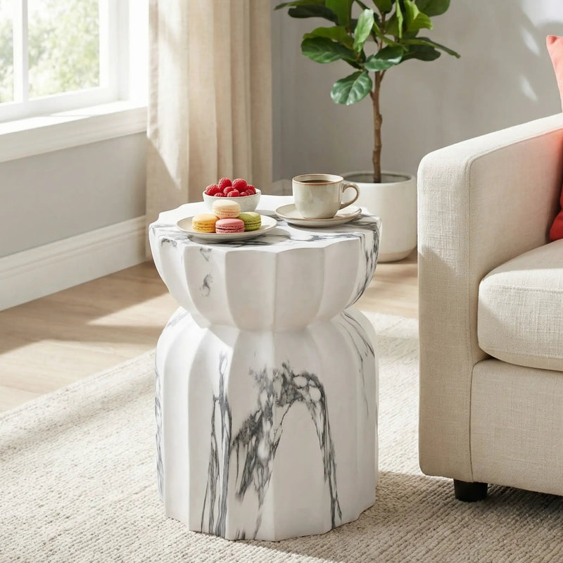 19.29"H Modern Outdoor Concrete Side Table by HouseOfZazla