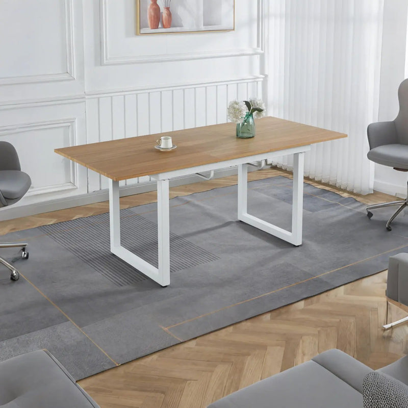Square Extendable Dining Table With Metal Legs by HouseOfZazla