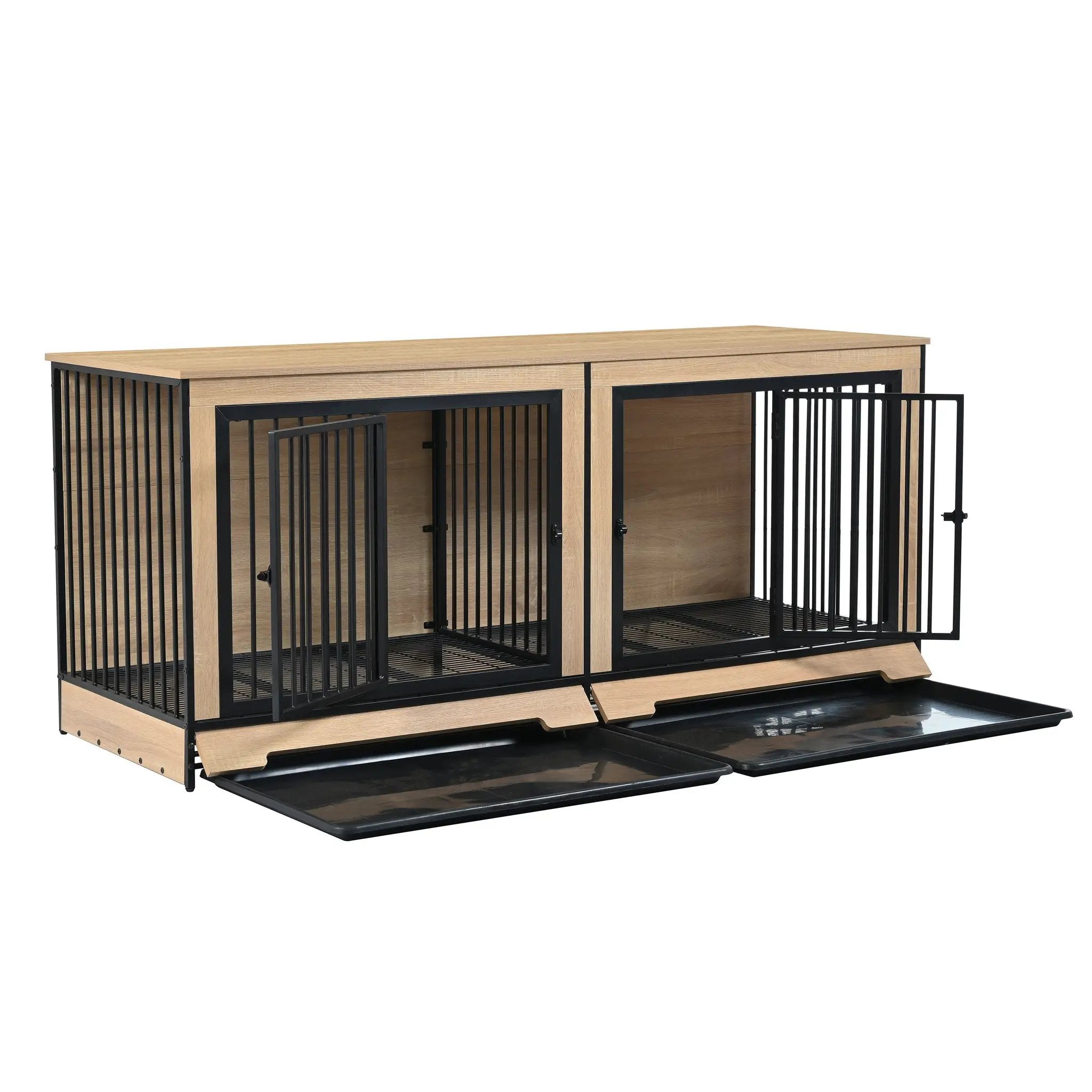 Dog Crate Furniture with Two Combined Rooms by HouseOfZazla
