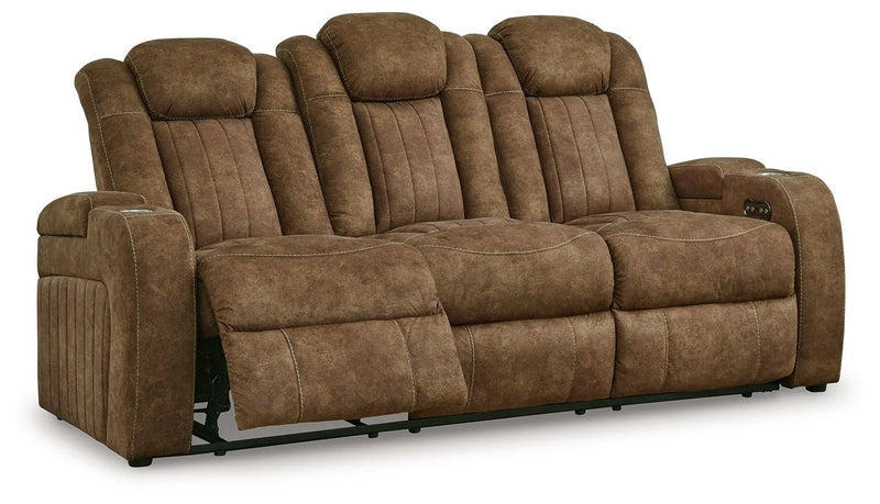 Wolfridge - Power Reclining Sofa With Adj Headrest - Brindle by Unique Piece Furniture