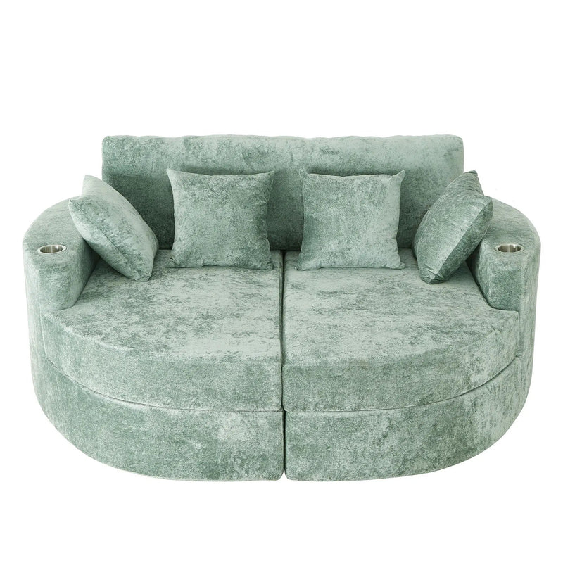 Boneless Design Upholstered Sofa Bed With Cup Holders by Unique Piece Furniture