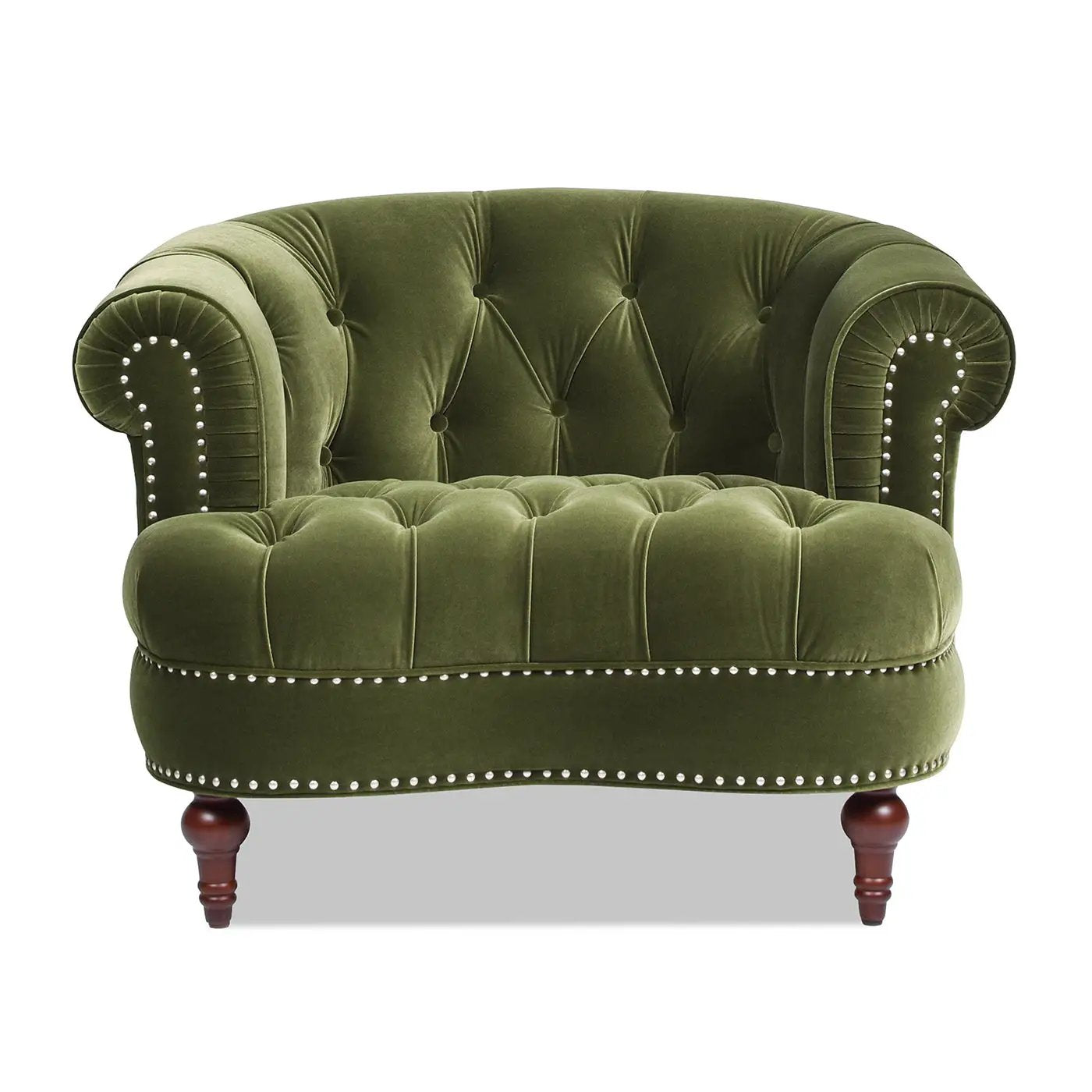 La Rosa Victorian Tufted Upholstered Accent Chair, Olive Green Performance Velvet by HouseOfZazla