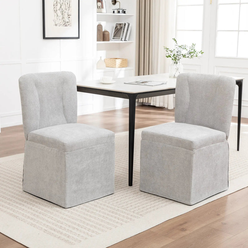Linen Dining Chairs - Modern Fabric Side Chairs for Dining Room by HouseOfZazla