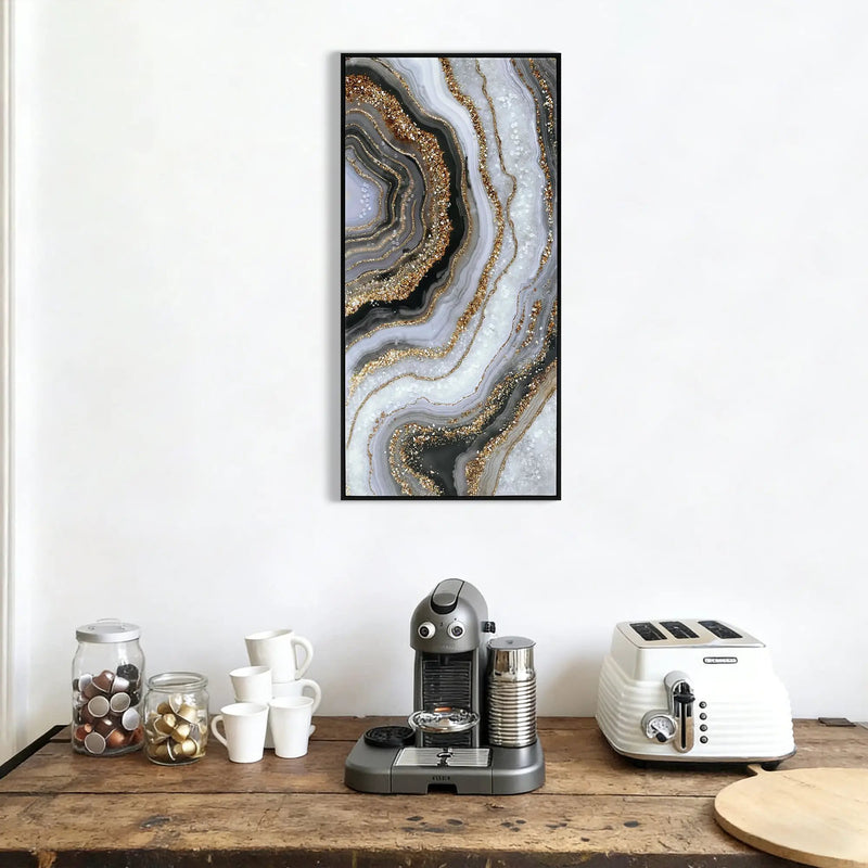 Canvas Painting Wall Art Framed Abstract Modern Decor 20x40 Inches by HouseOfZazla