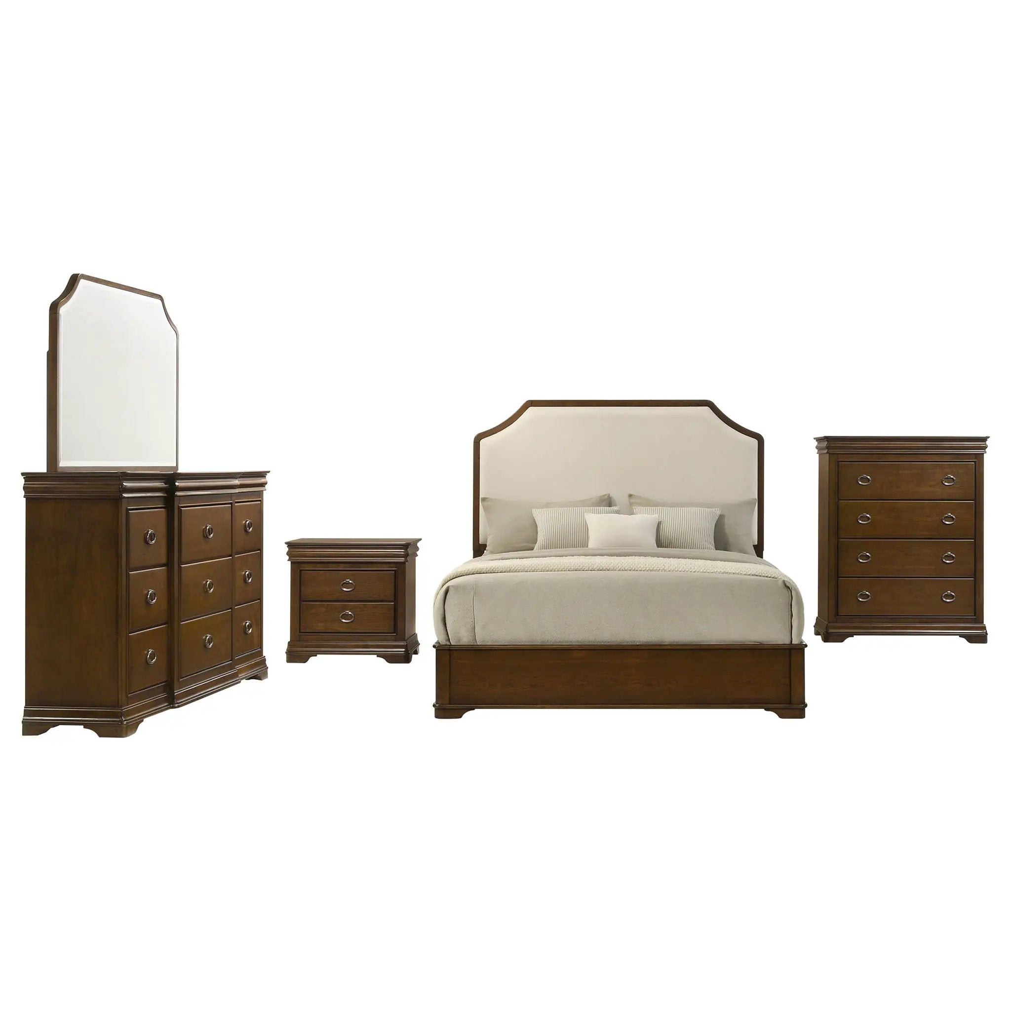 Garland 5-piece Queen Bedroom Set Brown Cherry by Unique Piece Furniture