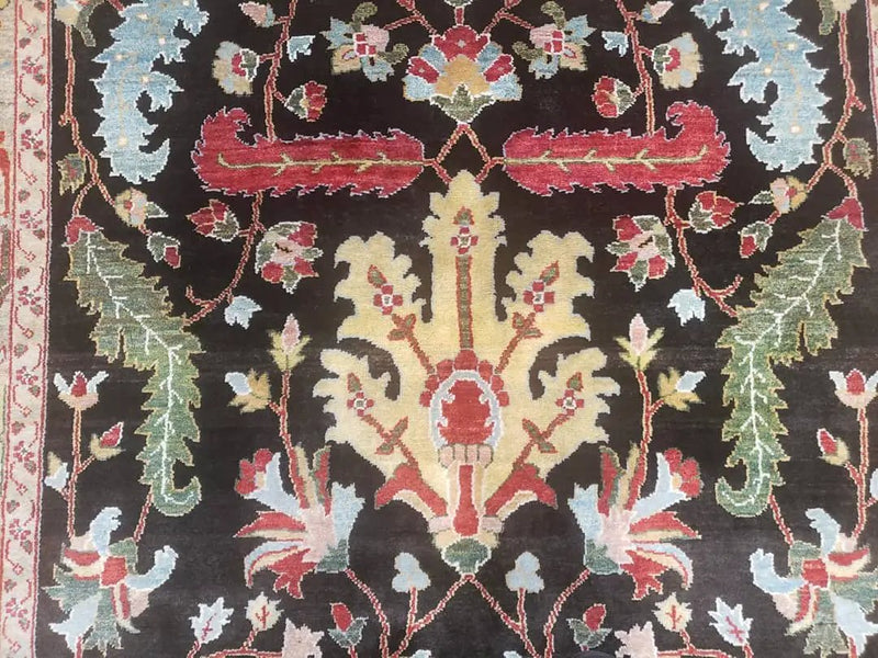 Peshawar Rug, 6x9 Rug, Hand Knotted Wool Area Rug, Black and Silver Rug, Unique Oriental Carpet, Handmade, Medium Sized Rug, Persian Rug by Jewel Rugs