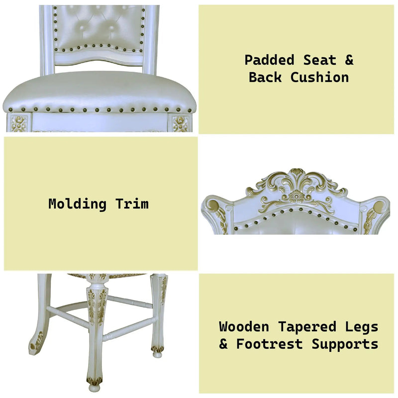 Vendome - Antique Counter Height Chair (Set of 2) - White by HouseOfZazla