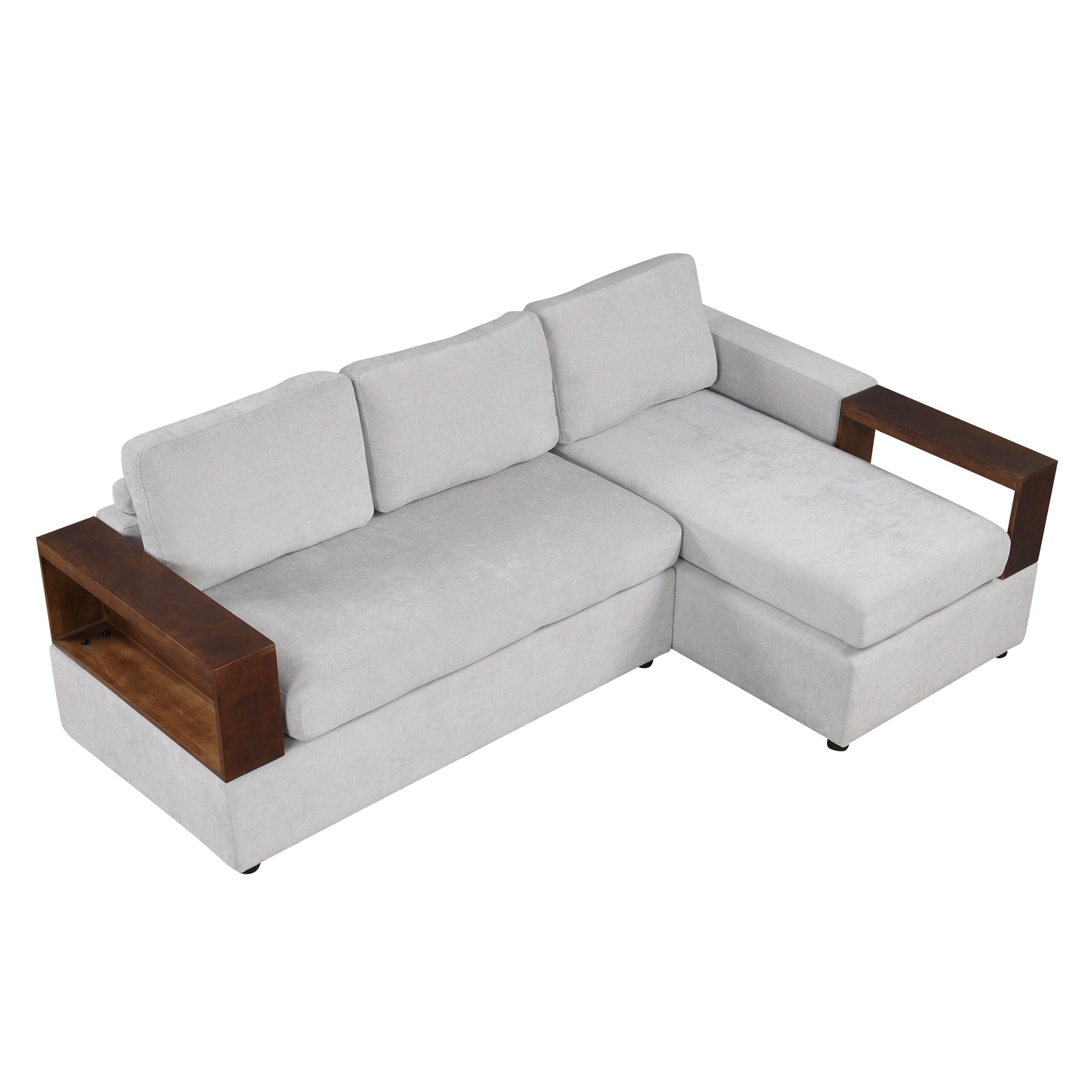Sectional Sofa Upholstered Sofa Couch With Reversible Armrests For Living Room by HouseOfZazla