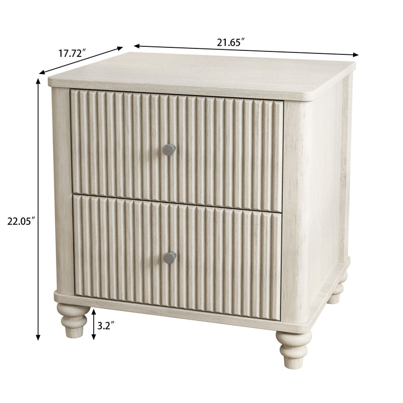 Fluted Nightstand With 3 Drawers by HouseOfZazla