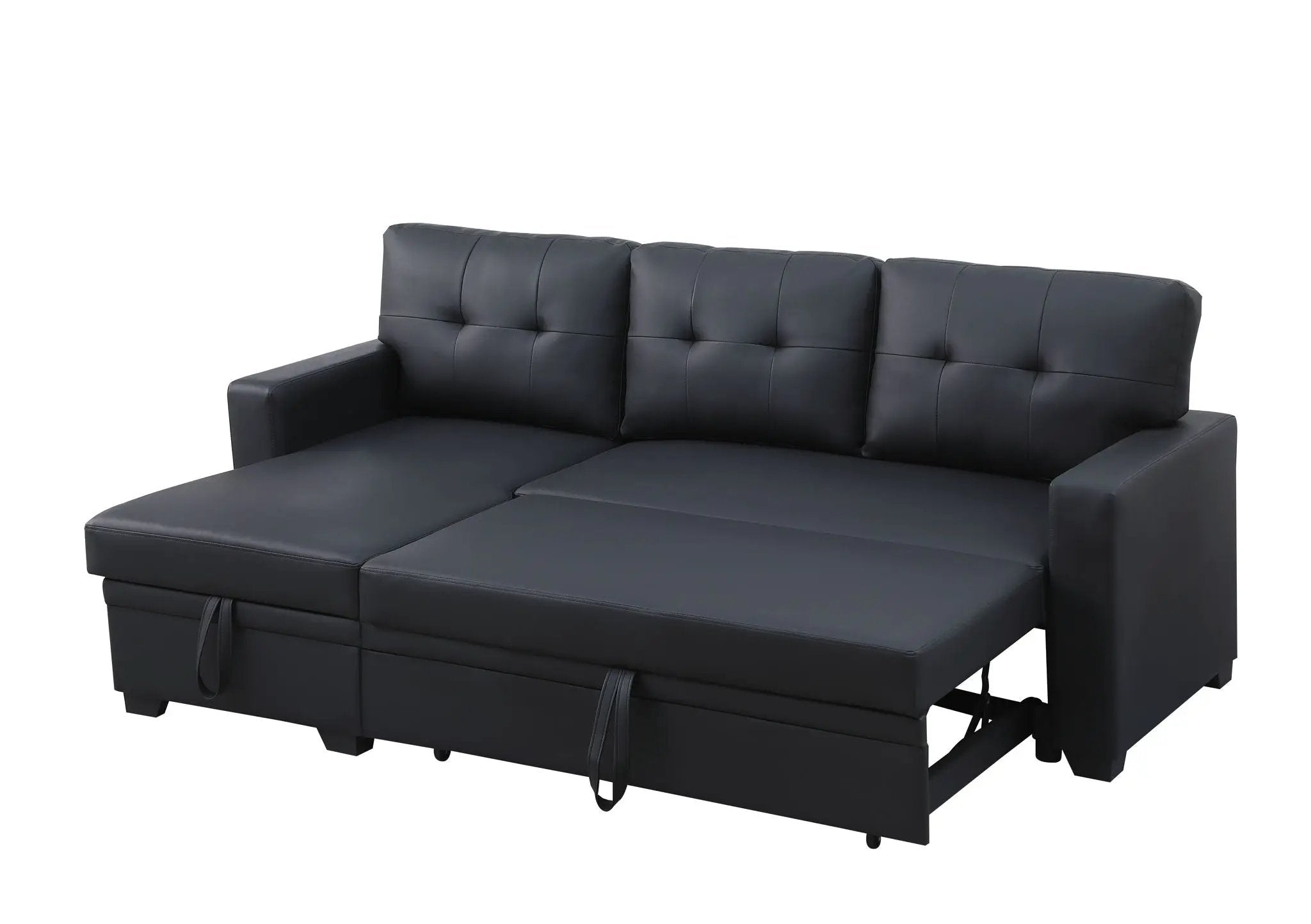 Upholstered Pull Out Sectional Sofa With Chaise by HouseOfZazla