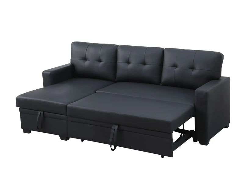 Upholstered Pull Out Sectional Sofa With Chaise by HouseOfZazla