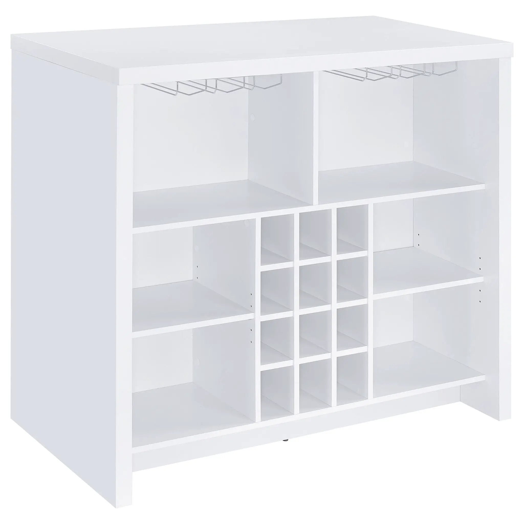 Topanga Engineered Wood Freestanding Home Bar White by Unique Piece Furniture
