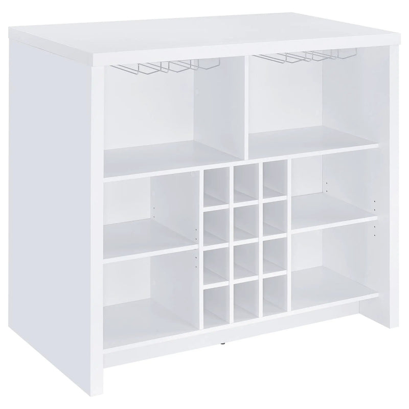 Topanga Engineered Wood Freestanding Home Bar White by Unique Piece Furniture