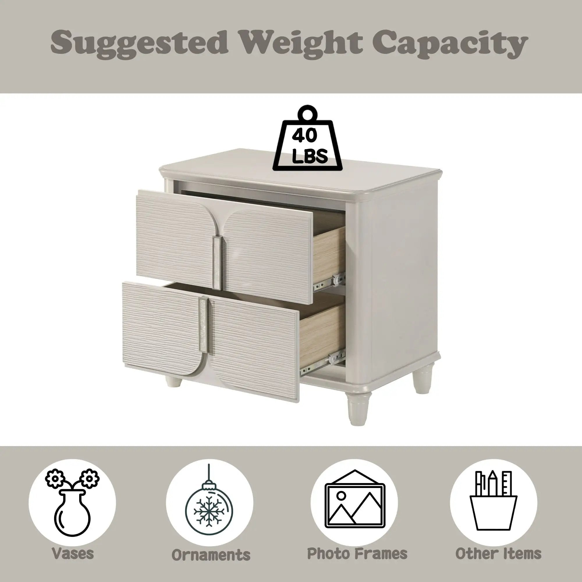 Laveda Nightstand - White by HouseOfZazla