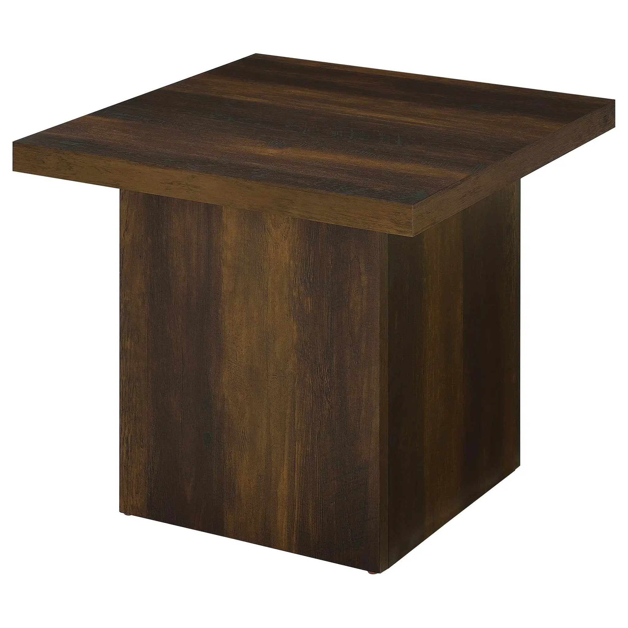Devar Square Engineered Wood Side End Table Dark Pine by Unique Piece Furniture
