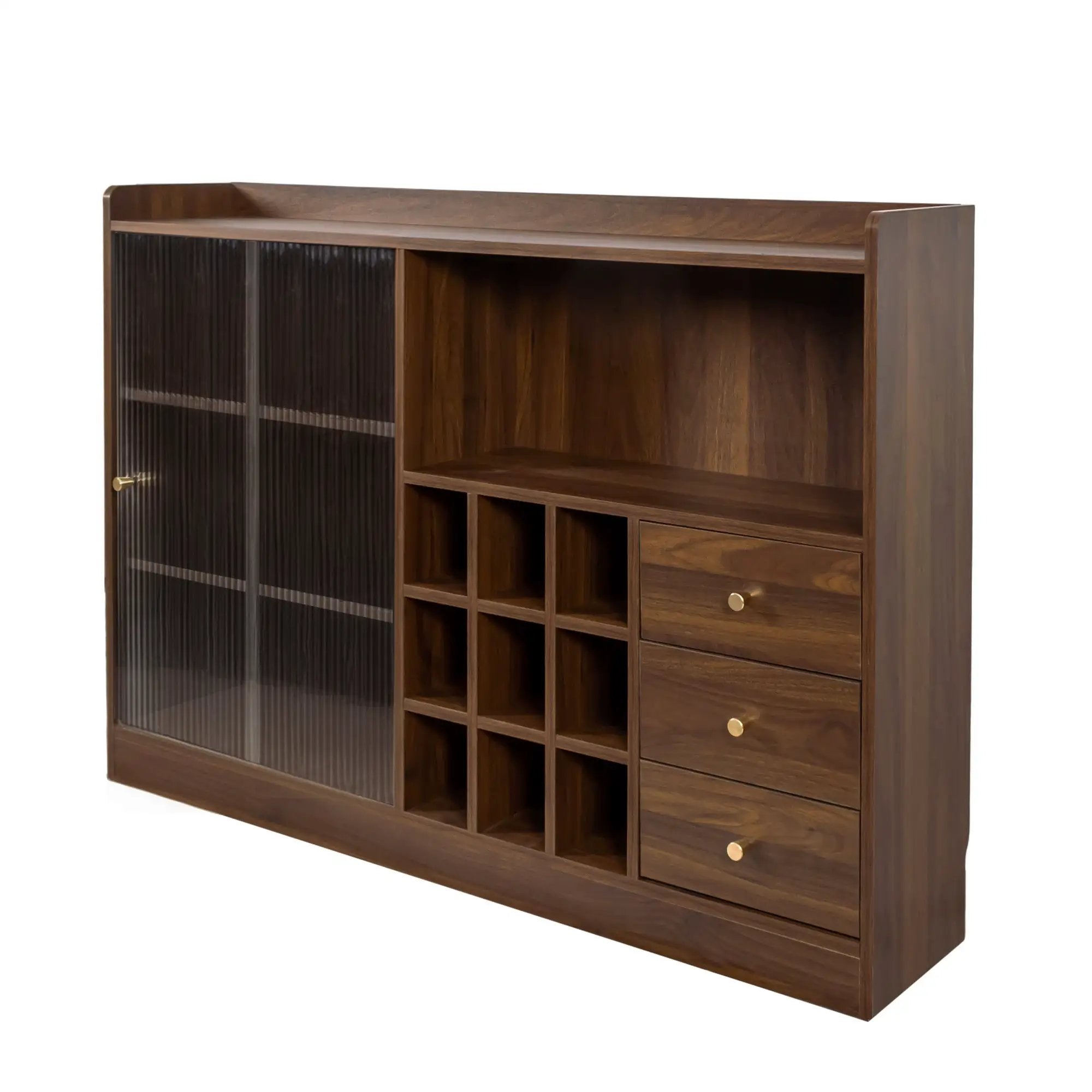 Sideboard with 2 Sliding Striped Glass Doors by HouseOfZazla