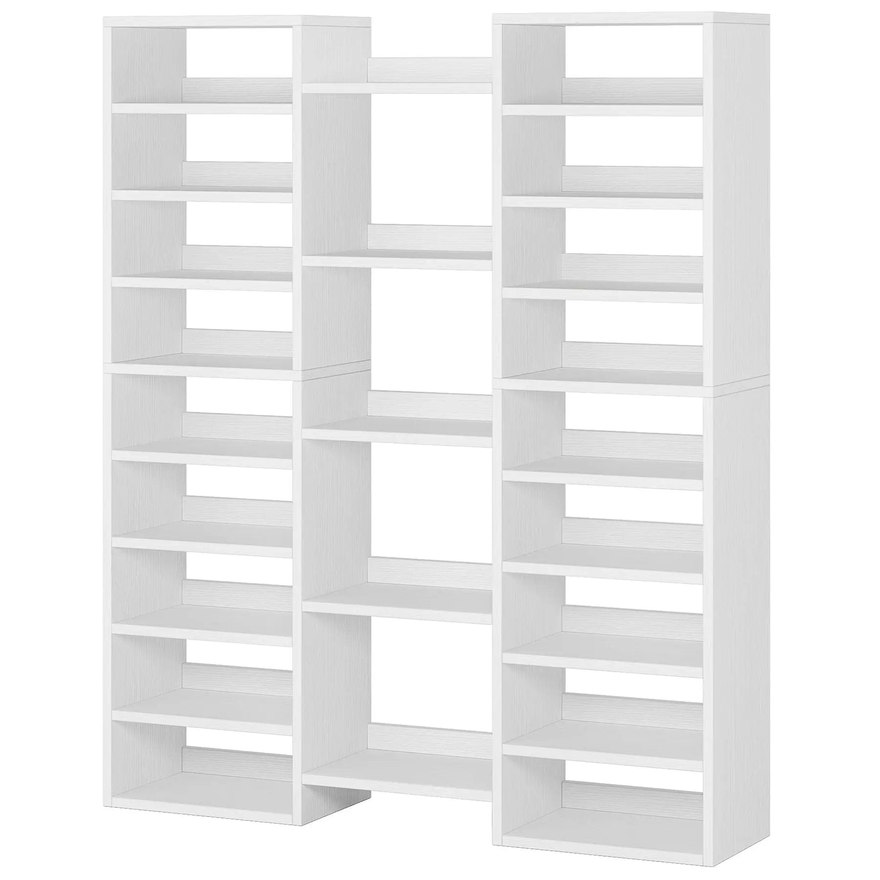 14 Tier Shoe Storage Cabinet With 23 Open Cubbies, 46 Pairs Capacity Entryway Organizer - White by HouseOfZazla