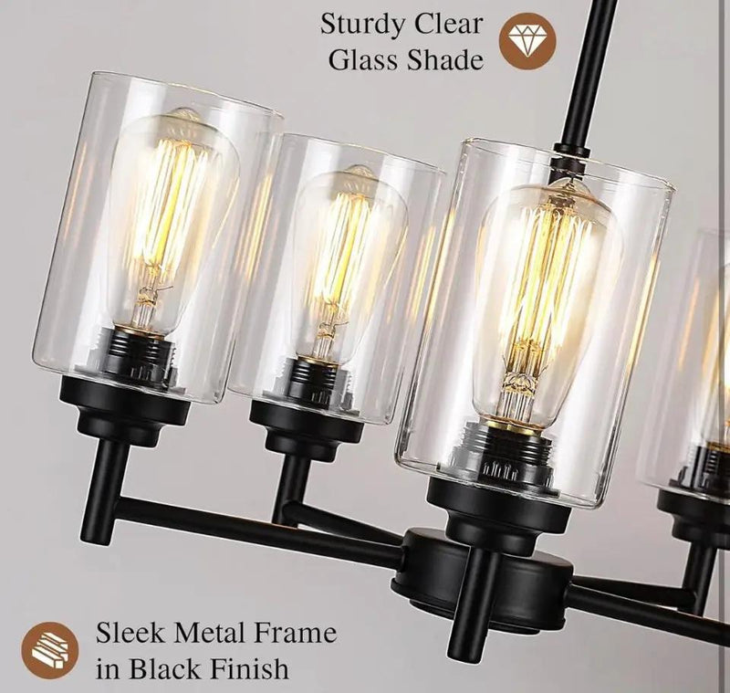 JAZAVA 5-Lights Modern Chandeliers, Pendant Lighting Hanging Adjustable Island,Semi Flush Ceiling Lights for Dinging Room Living Room Kitchen Bedroom, by Selzalot
