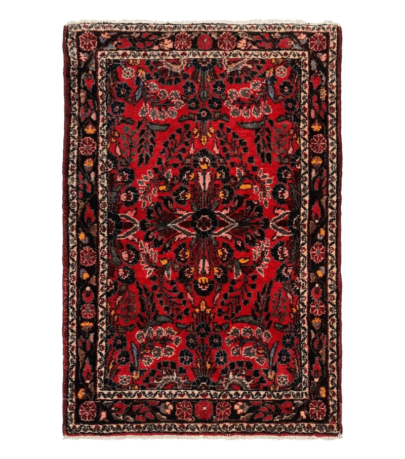 Persian Rug 3x5, Red Tribal Rug, Semi Antique, Wool Rug 3 x 5, Persian Hamadan Rug by Jewel Rugs