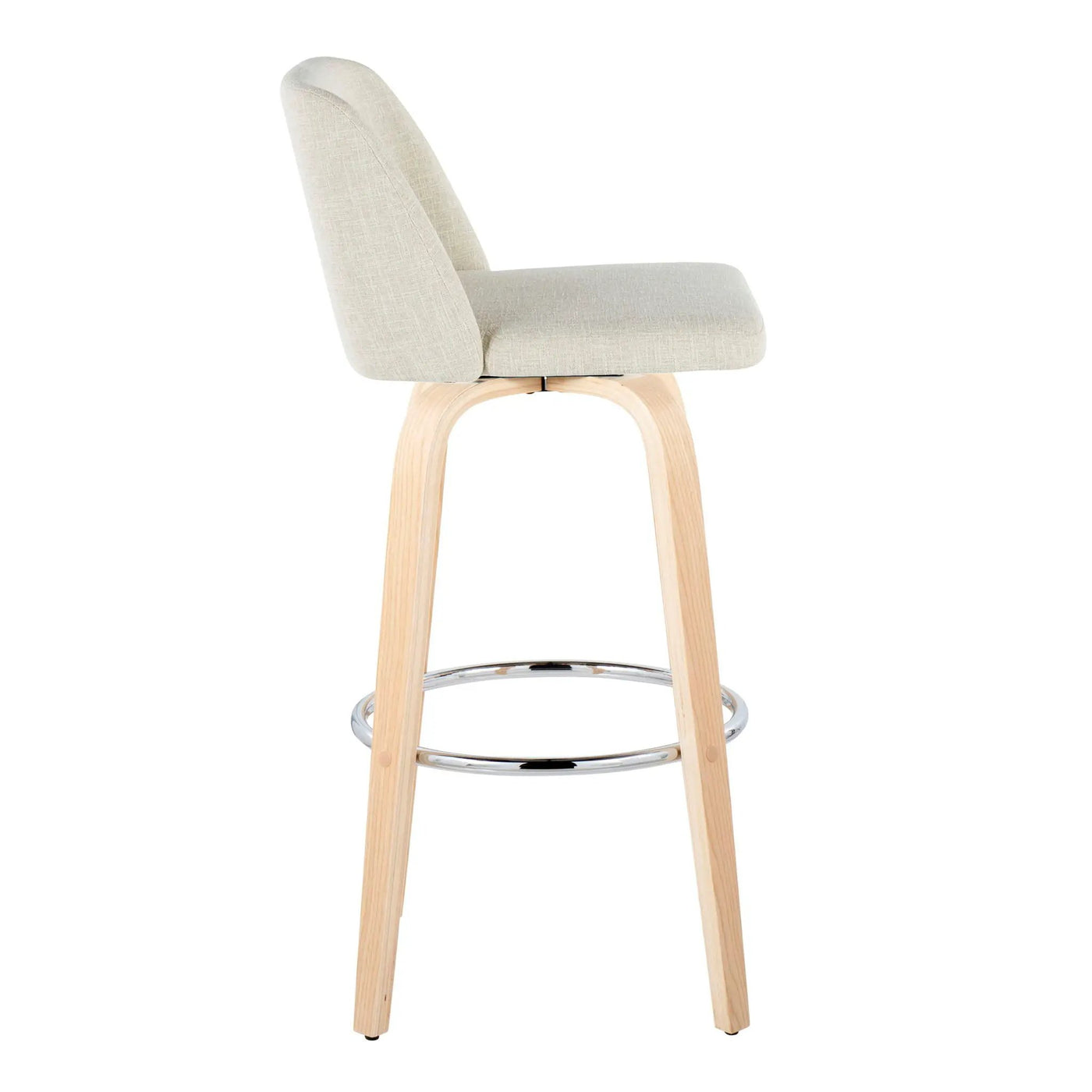 Toriano - Contemporary, Fixed Height Barstool Swivel & Round Footrest (Set of 2) by HouseOfZazla