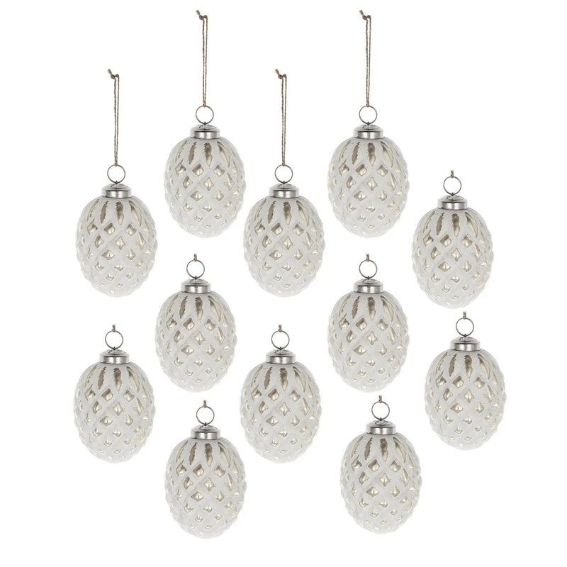 Glass Decorative Hanging Ball Christmas Tree Ornaments (Set of 12) by Unique Piece Furniture