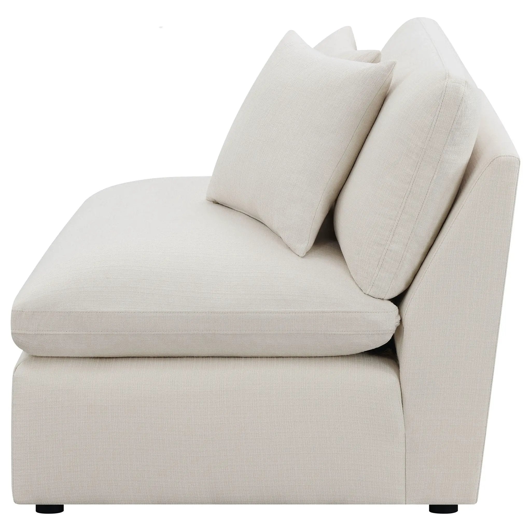 Hobson Upholstered Armless Chair Ivory by Unique Piece Furniture