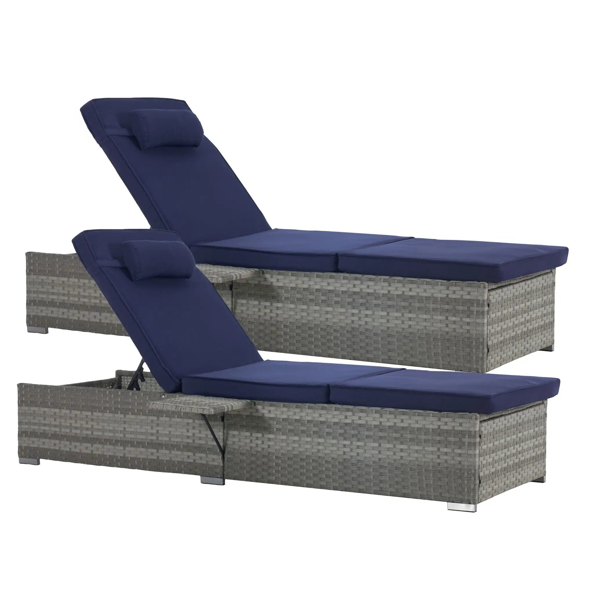 Outdoor Sofa Pe Rattan Furniture Deck Chair - Gray by Unique Piece Furniture