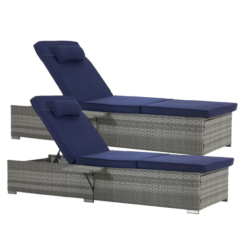 Outdoor Sofa Pe Rattan Furniture Deck Chair - Gray by Unique Piece Furniture
