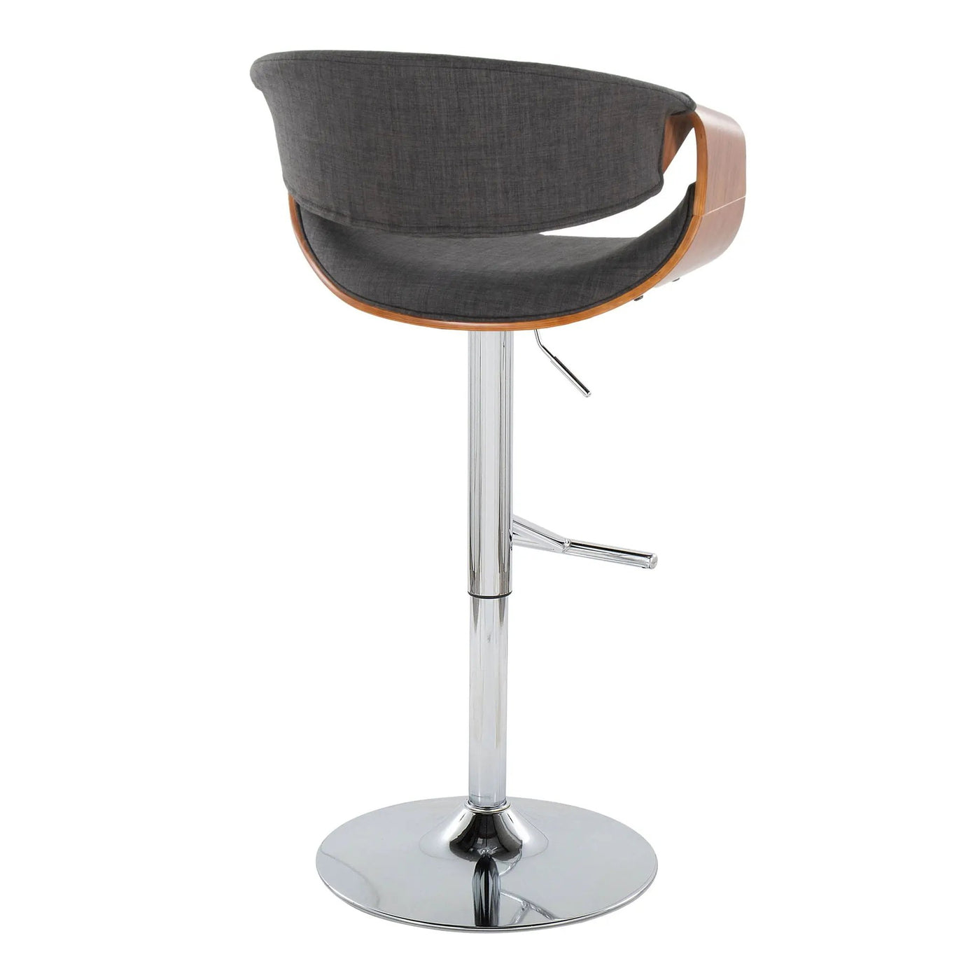 Curvo - Mid Century Modern Adjustable Barstool With Swivel With Straight T Footrest by HouseOfZazla