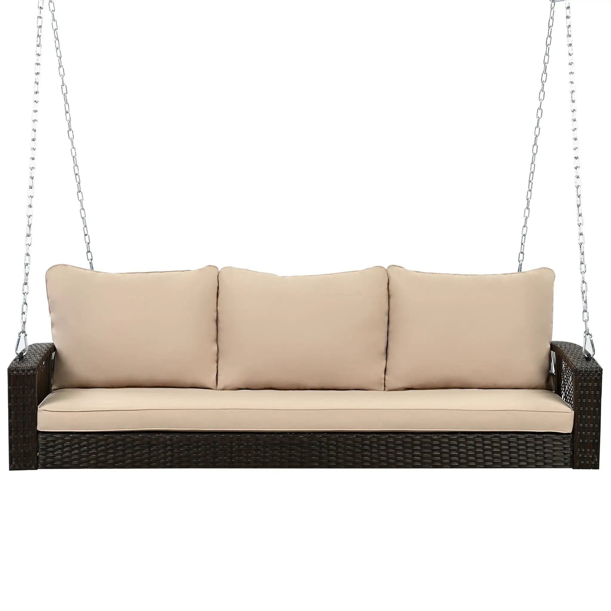 3 Person Large Patio Swing Bench With Cushions For Backyard by HouseOfZazla