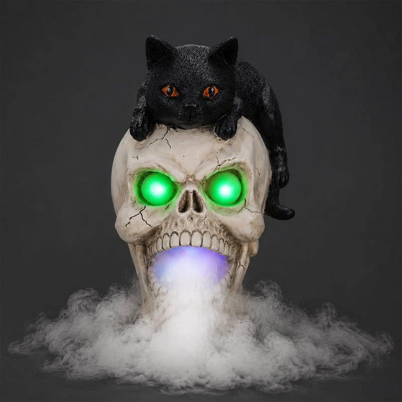 Halloween Cat Skull Statue by HouseOfZazla