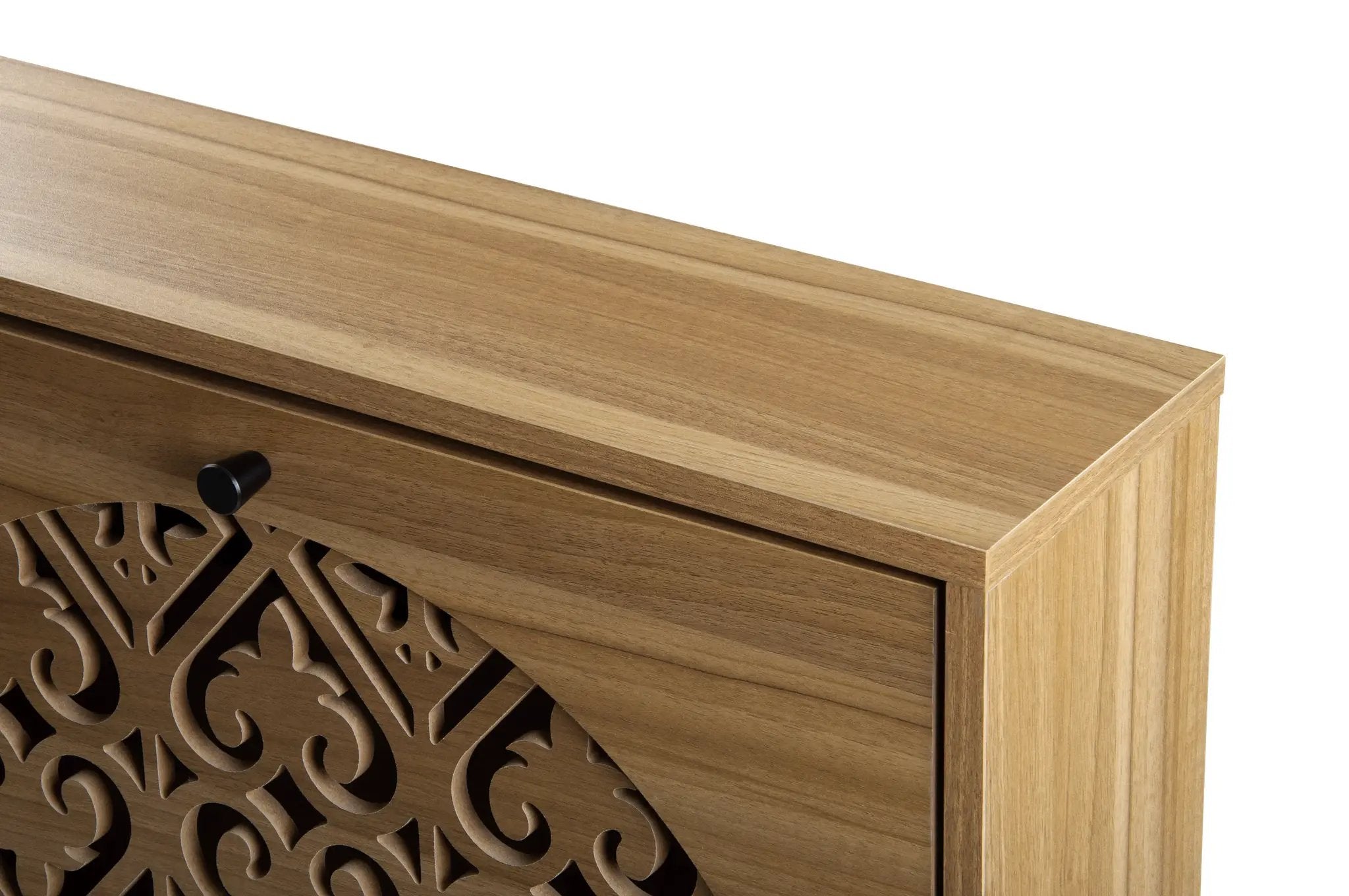Japandi Narrow Shoe Cabinet with 2 Flip Drawers by HouseOfZazla