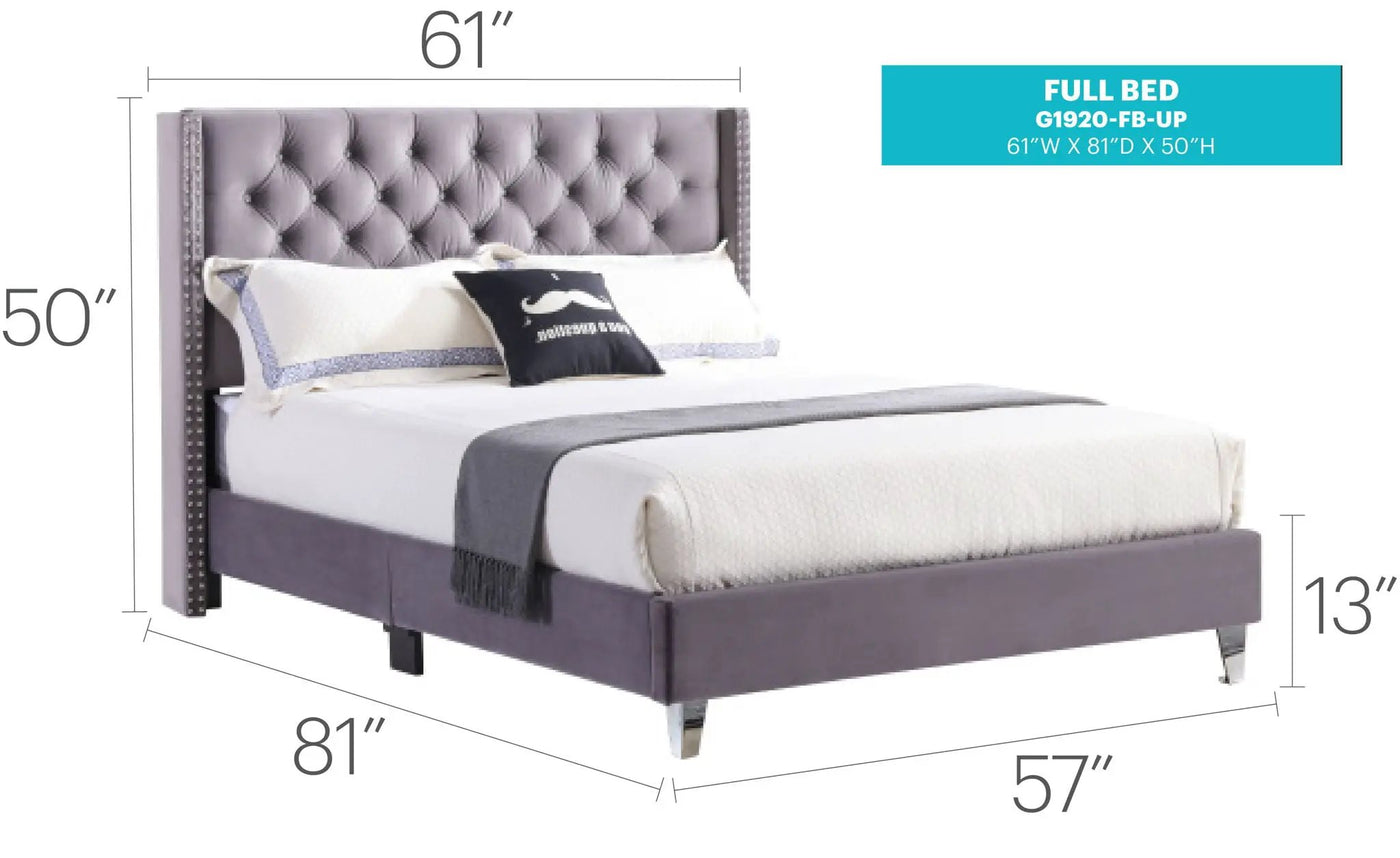 Upholstered Nailhead Trim Chic Bed by HouseOfZazla