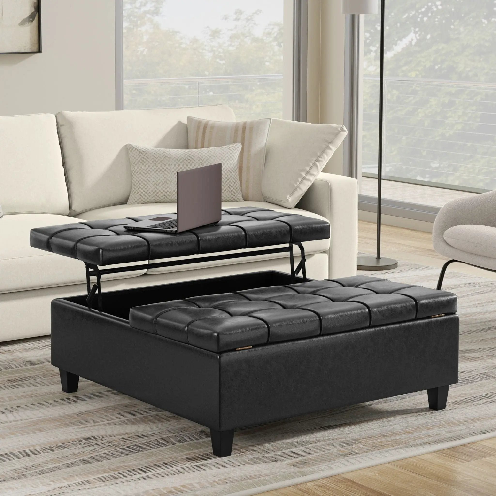 Harrison - Upholstered Coffee Table Storage Ottoman by HouseOfZazla
