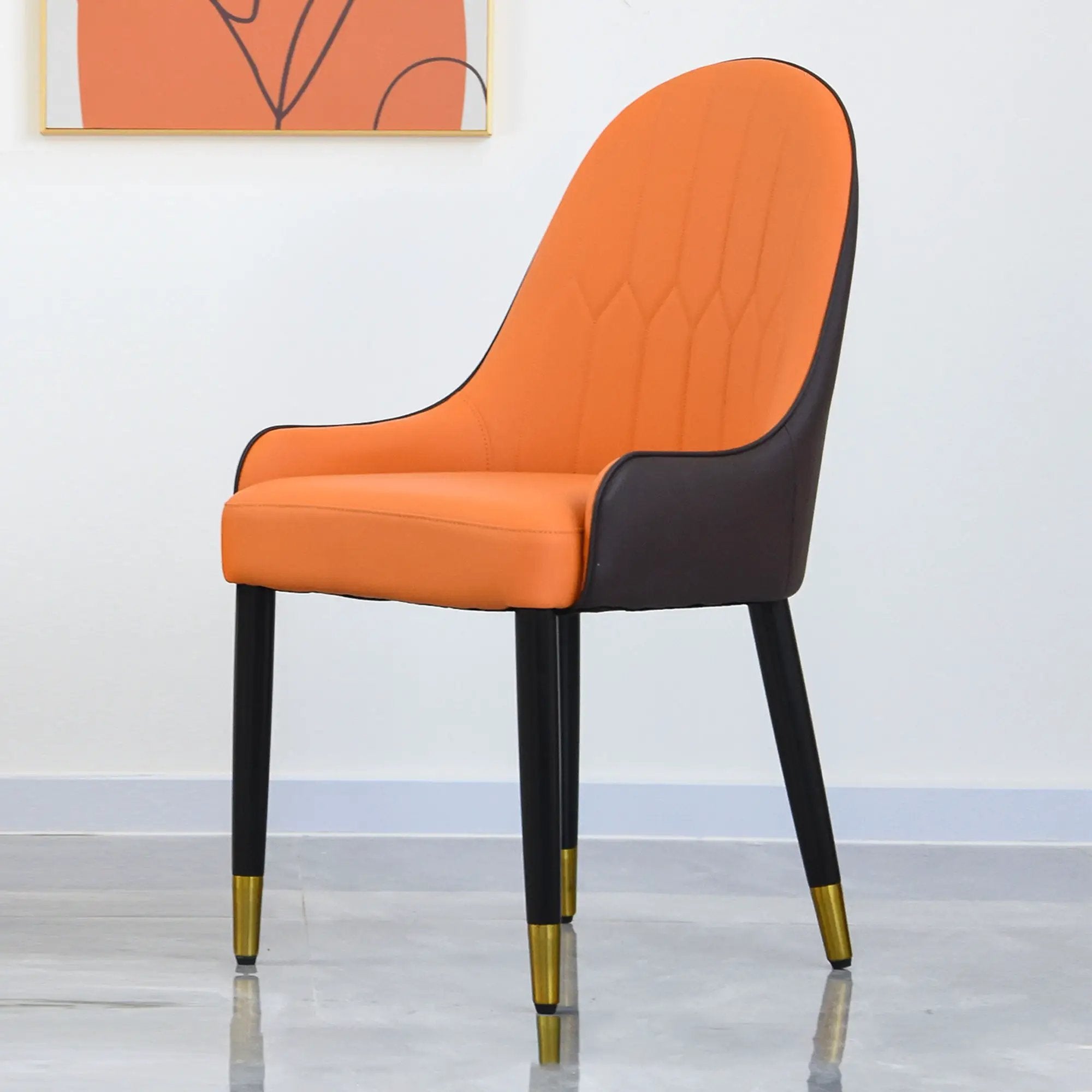 Modern Sponge-Filled Dining Chair, Solid Wood Metal Legs, Suitable For Restaurants, Living Rooms And Rooms (Set of 2) by Unique Piece Furniture