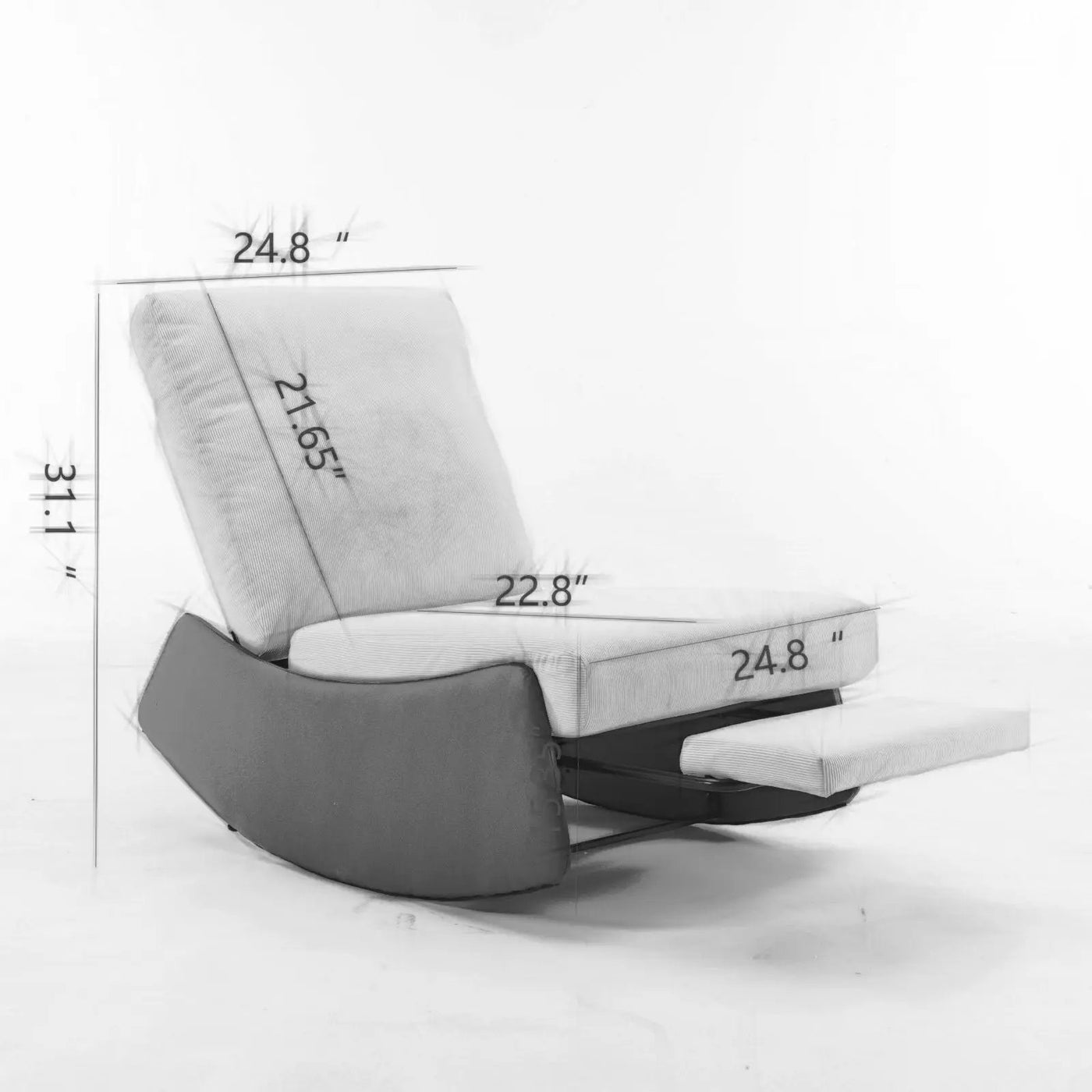 Modern Rocking Chair Recliner, Comfy Rocker Nursery Chair With Footrest, Accent Reading Chair, Upholstered Lounge Chair For Relaxing, Resting, Soft Padded Rocker For Indoor Living Room Bedroom by Unique Piece Furniture