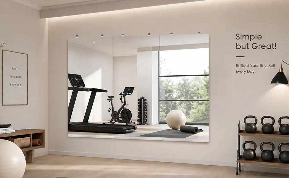 Gym Mirror 24x48 Inch - 3pcs Set by HouseOfZazla