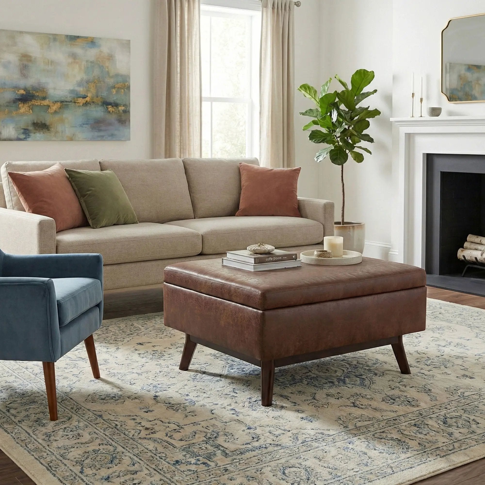 Owen - Upholstered Rectangular Storage Ottoman by Unique Piece Furniture