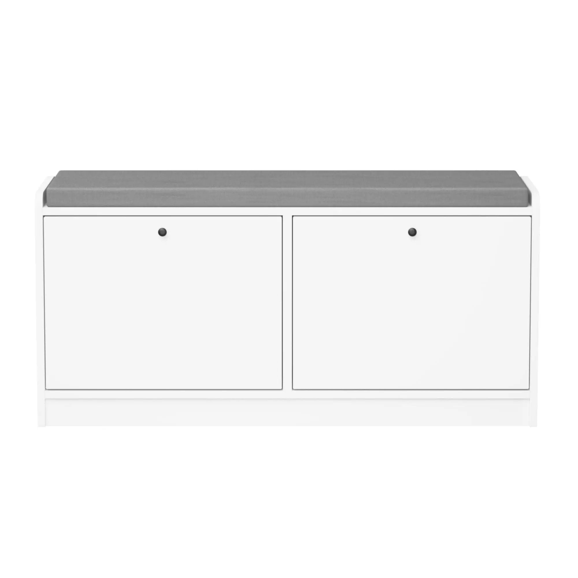 Shoe Storage Bench With Cushion, Entryway Organizer Cabinet For Hallway - White
